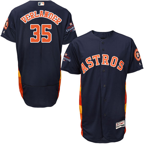 Astros #35 Justin Verlander Navy Blue Flexbase Authentic Collection World Series Champions Stitched MLB Jersey